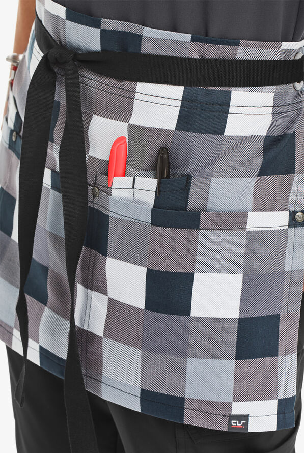 Industry Line Checkerboard Unisex 5-Pocket w/ Grommets Waist Printed Chef Apron - null - 2