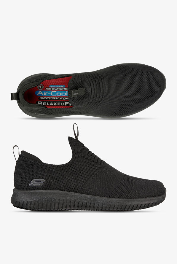 Skechers Work Women's Ultra Flex SR Athletic Slip On Shoes - Black - 1