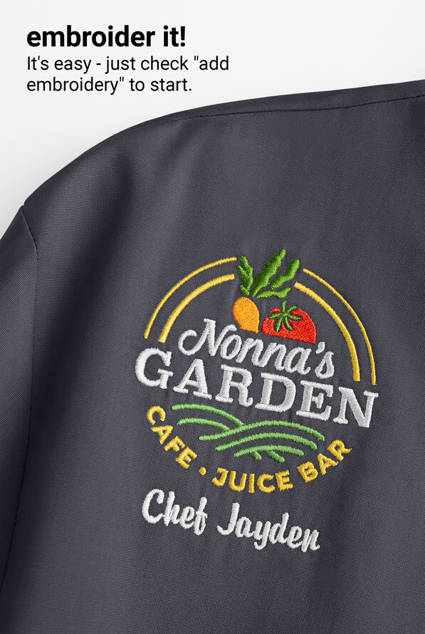 Chef Uniforms Men's Short Sleeve Knotted Button Executive Chef Coat - Pewter - 7