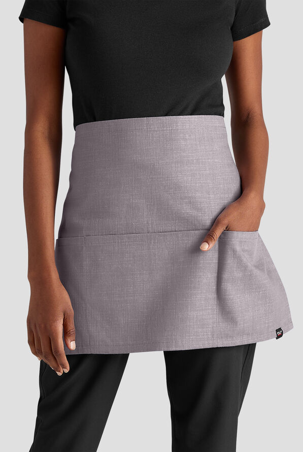 Delantal unisex de chef a la cintura Industry Line de algodón flameado con 3 bolsillos - ZINC GREY - 1