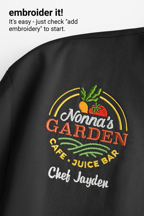 Chef Uniforms Men's 3/4 Sleeve Double Breasted Executive Chef Coat - Black/White - 5