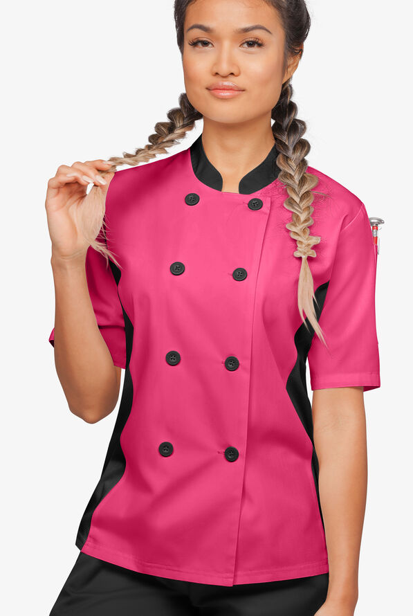 Women's Short Sleeve Coat, Double Breasted Chef Coats
