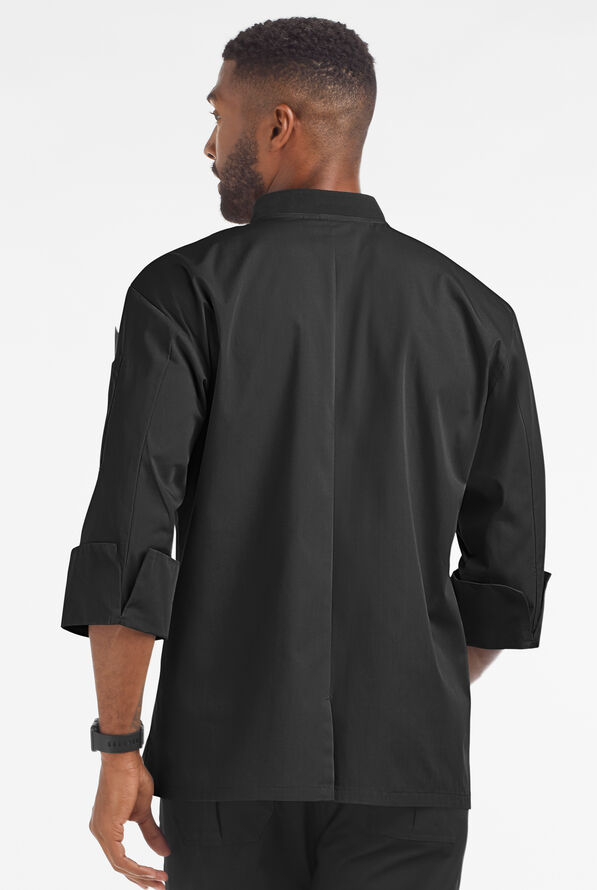 Chaqueta manga 3/4 de gastronomía con 2 bolsillos y botones de plástico para hombre - Black - 2