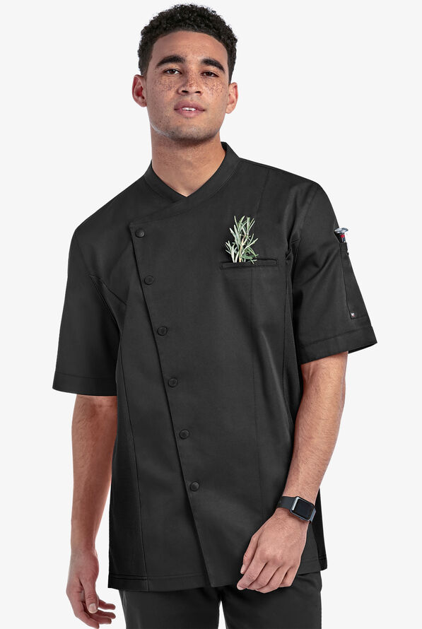64717 Chef Short Sleeve Coat with Mesh Side Panels, Chef Short Sleeve