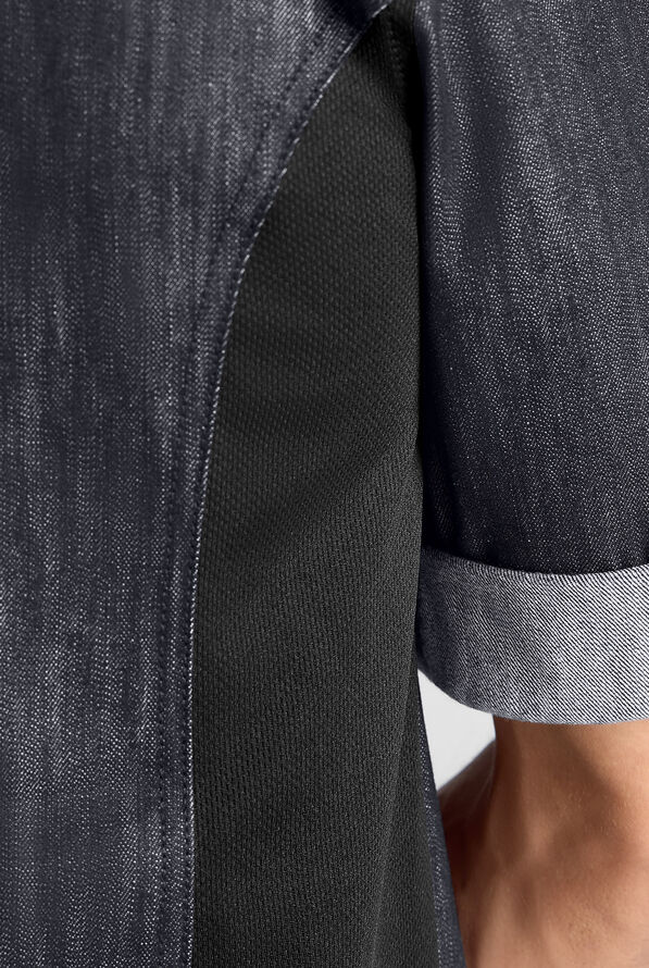 Industry Line Workwear Men's 3-Pocket Asymmetrical Executive Chef Coat - DEEP INDIGO/BLACK - 5