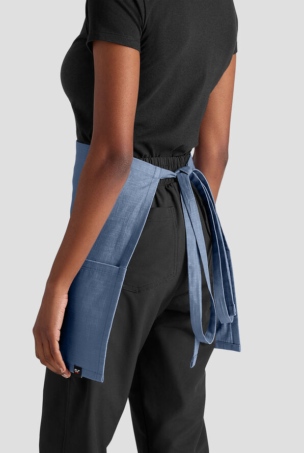 Delantal unisex de chef a la cintura Industry Line de algodón flameado con 3 bolsillos - Storm Blue - 2