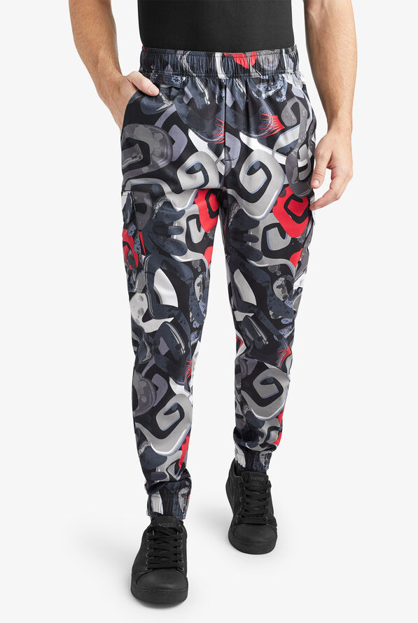 Pantalón estampado de gastronomía CHEF 360 STRETCH Graffiti estilo jogger  con 7 bolsillos para hombre