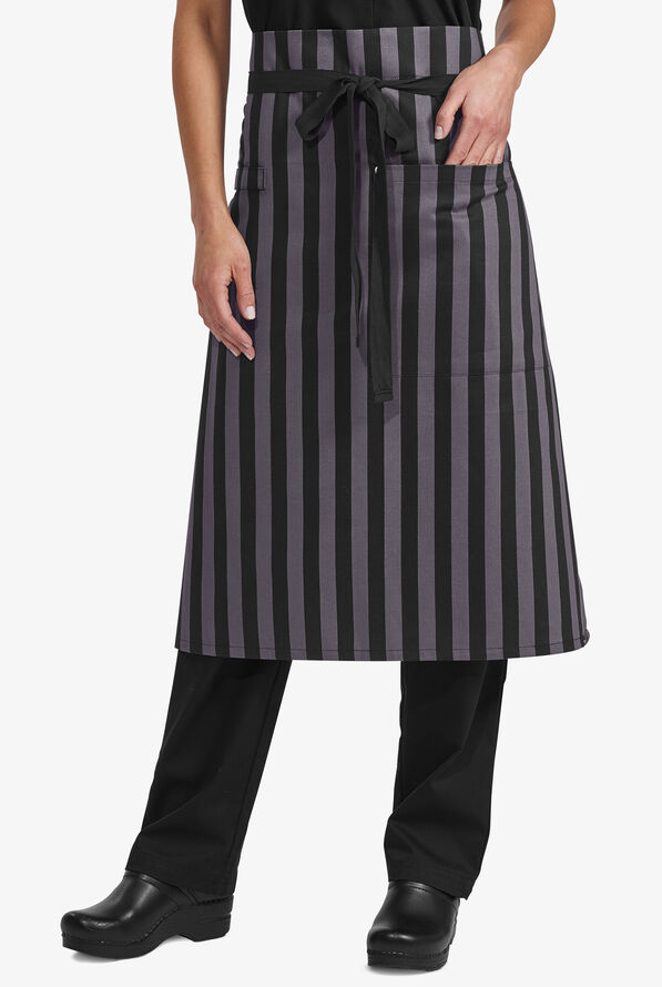 Industry Line Bold Stripes w/ Grommets and Towel Bar Unisex 1-Pocket Bistro Printed Chef Apron - null - 1