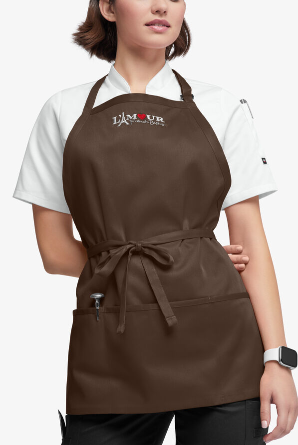 Chef Uniforms Unisex 3-Pocket Bib Chef Apron - Mocha - 1