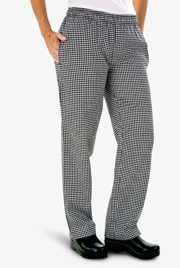 UA CHEF™ Houndstooth Women's 4-Pocket Elastic Waistband Printed Chef Pants - null - 1