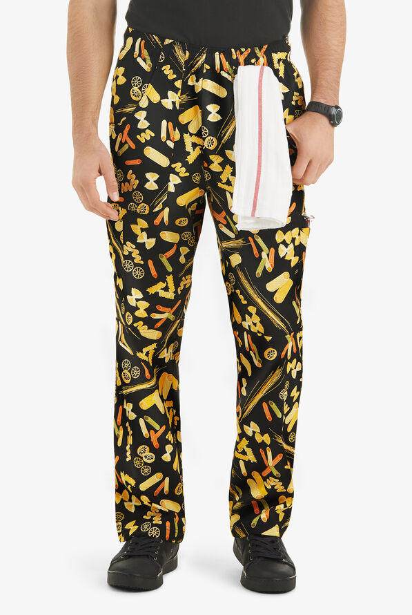 UA CHEF™ Pasta Al Dente Men's 7-Pocket Utility Printed Chef Pants - null - 1