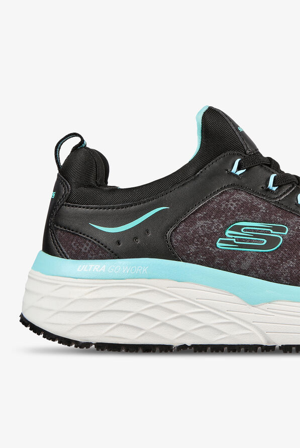 Skechers Work Women's Max Cushioning Elite SR Black/Teal Athletic Slip On Shoes - null - 4