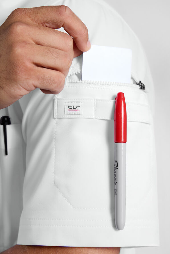 Chaqueta manga corta de gastronomía CHEF PERFORMANCE STRETCH con cremallera y 3 bolsillos para hombre - White - 2