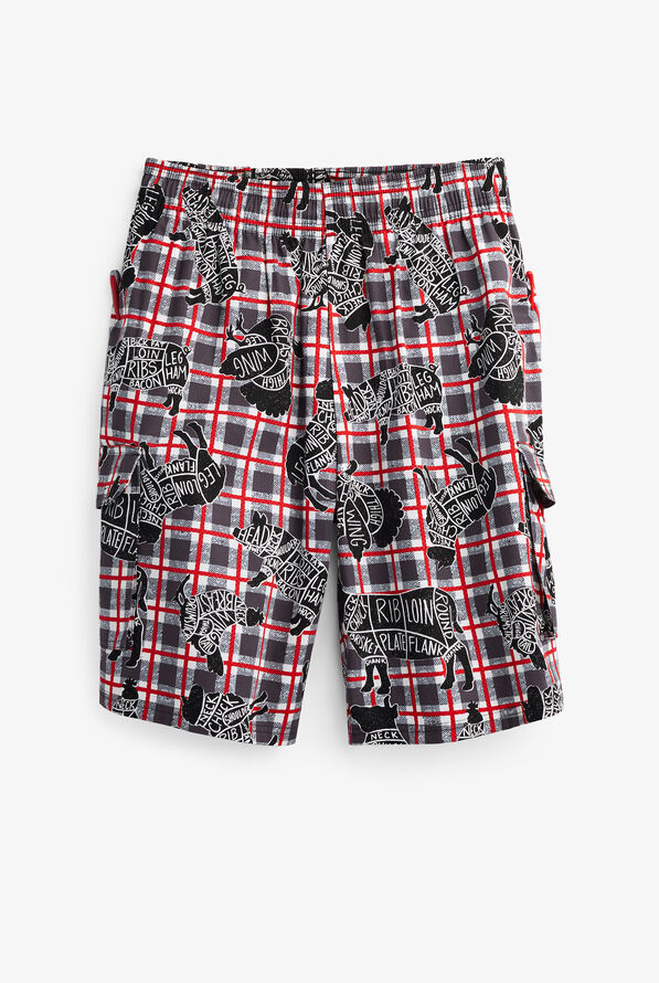 UA CHEF™ Butcher Board Pebble Gray Men's Cargo Printed Chef Shorts - null - 1