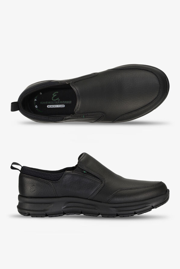 Emeril Lagasse Quarter Leather Men's Slip-on Chef Shoes - Black - 1