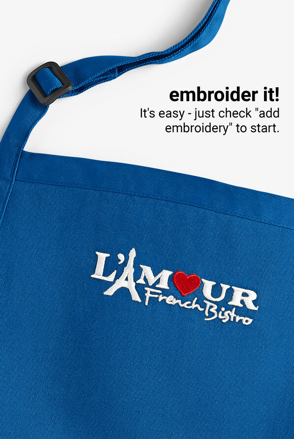 Chef Uniforms Unisex 2-Pocket Cobbler Full-Rounded Chef Apron - Royal - 2