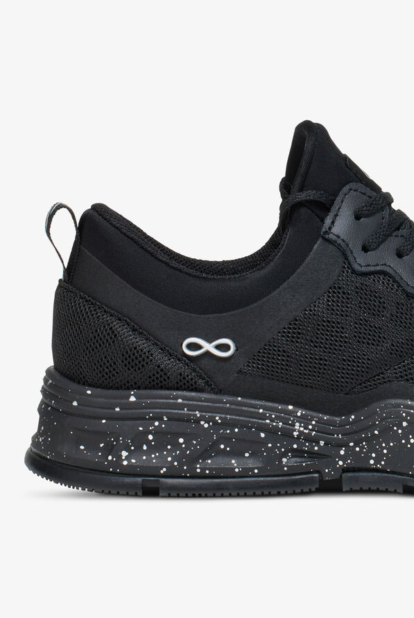 Infinity Women's Fly Black Speckled Athletic Lace Up Shoes - null - 4
