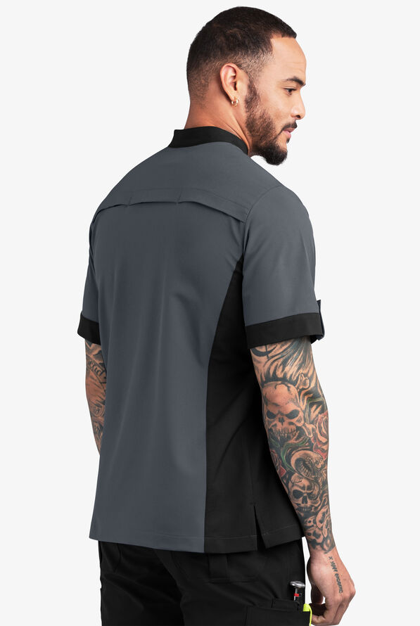 Chaqueta manga corta de gastronomía CHEF PERFORMANCE STRETCH con ventilación de malla y 1 bolsillo para hombre - Pewter/Black - 2
