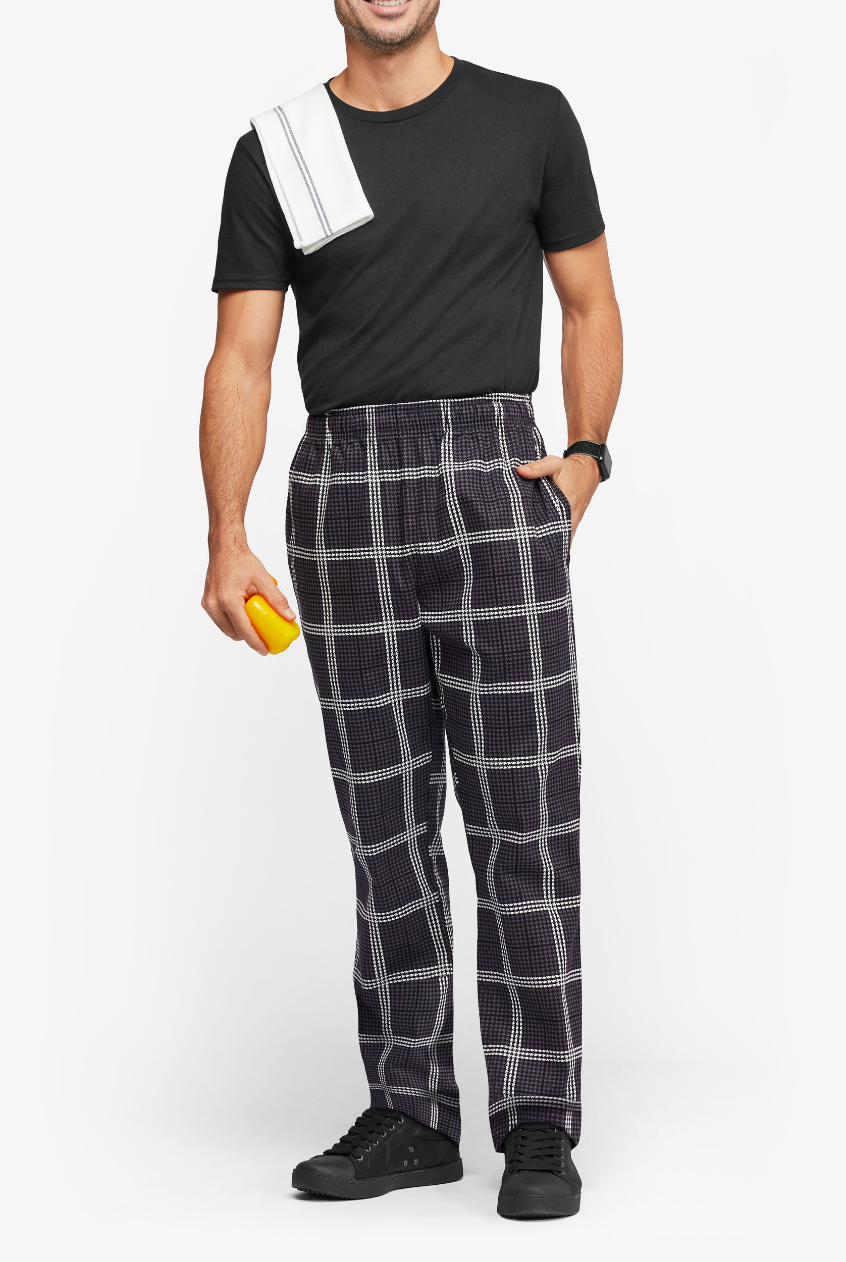 UA CHEF Houndstooth Plaid Men's 4-Pocket Relaxed fit Printed Chef