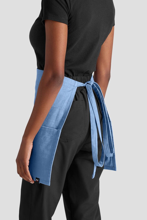 Delantal unisex de chef a la cintura Industry Line de algodón flameado con 3 bolsillos - French Blue - 2
