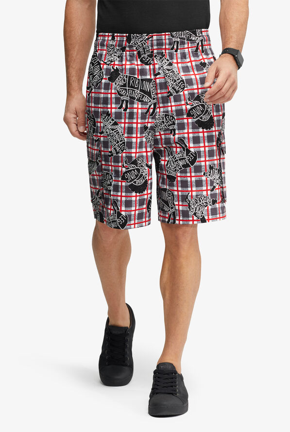 UA CHEF™ Butcher Board Pebble Gray Men's Cargo Printed Chef Shorts - null - 4