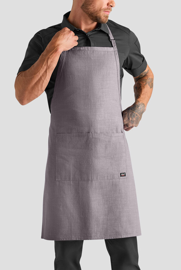 Delantal ajustable unisex de chef Industry Line de algodón flameado con pechera - ZINC GREY - 1