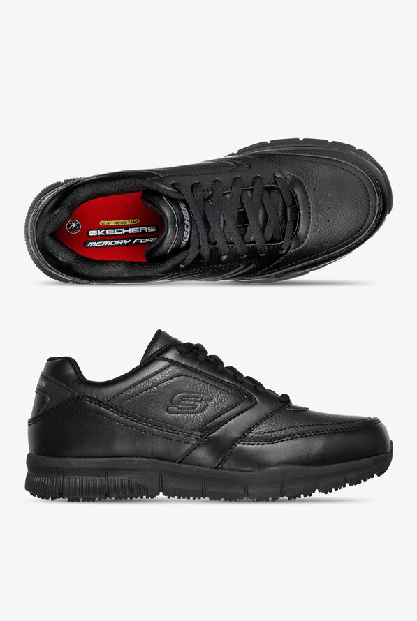 Skechers Work Women's Nampa Wyola SR Athletic Lace Up Shoes - Black - 1