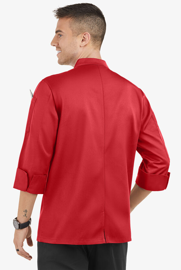 Chaqueta mangas 3/4 de gastronomía On The Line Value con 2 bolsillos y doble abotonadura para hombre - True Red - 2