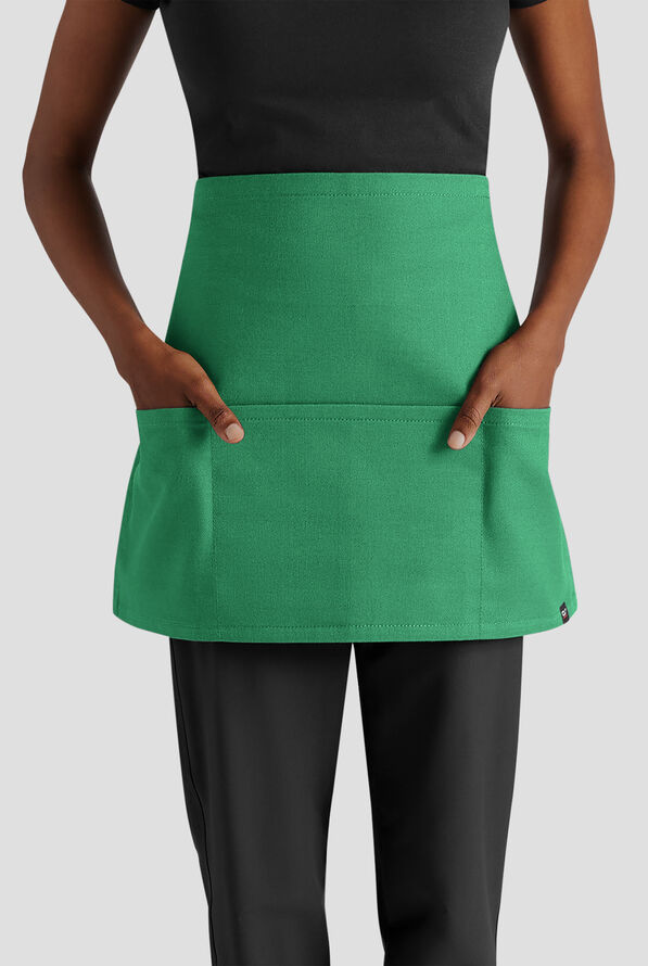 Delantal unisex de chef a la cintura Industry Line de sarga de caballería con 3 bolsillos - Pistachio Green - 1