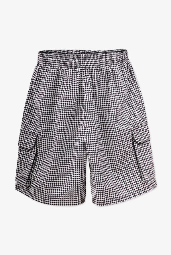 UA CHEF™ Houndstooth White Men's 6-Pocket Cargo Printed Chef Shorts - null - 1