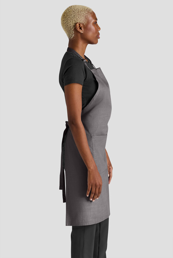 Delantal ajustable unisex de chef Industry Line de algodón flameado con pechera - Charcoal - 2