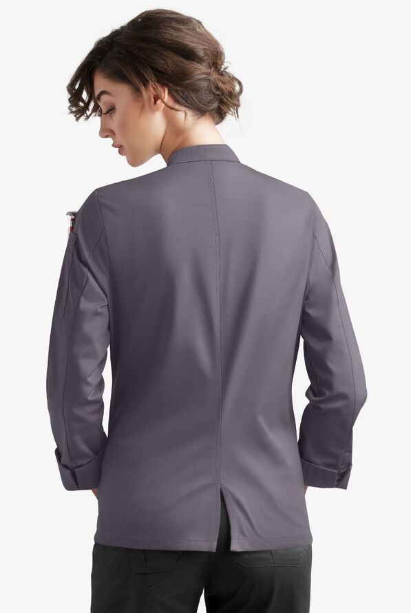 Chaqueta manga larga de chef On the Line Value con doble abotonadura reversible y 1 bolsillo para mujer - Pebble Grey - 2