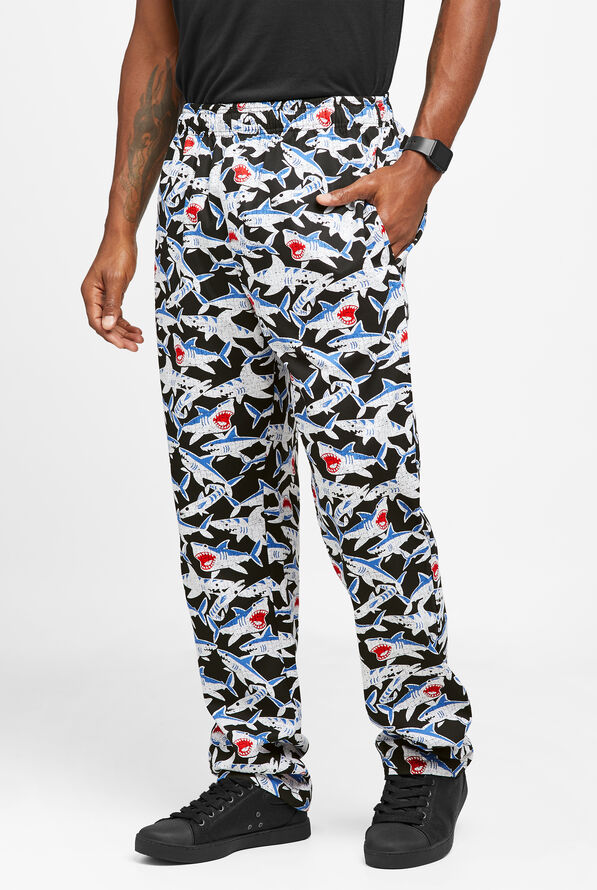 UA CHEF™ Shark Bite Men's 4-Pocket Relaxed fit Printed Chef Pants - null - 1