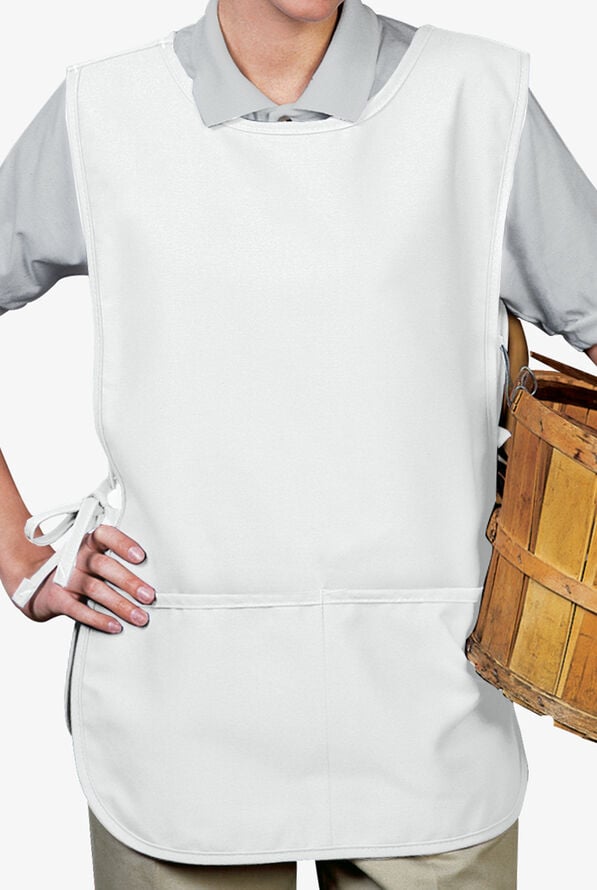 Chef Uniforms Unisex 2-Pocket Cobbler Full-Rounded Chef Apron - White - 1