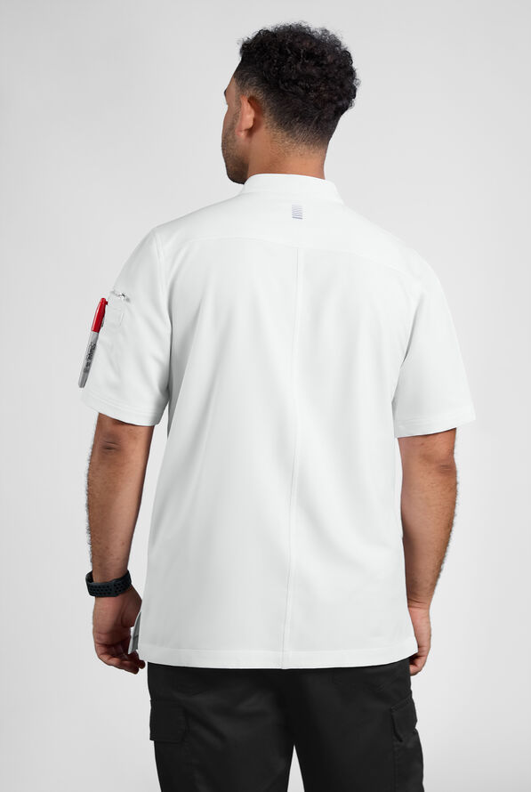 CHEF PERFORMANCE Men's 3-Pocket Zipper Closure STRETCH Chef Coat - White - 4