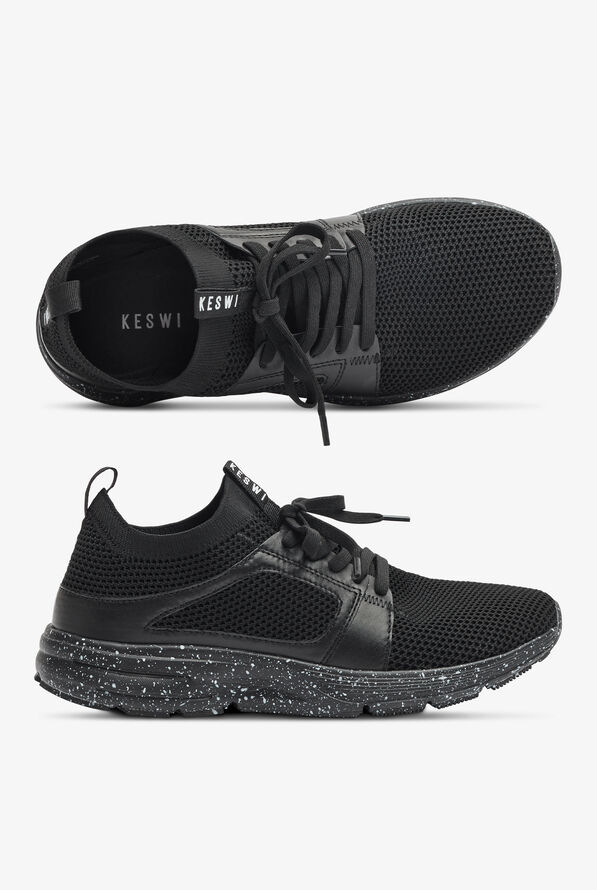 KESWI Women’s Black/Black Speckled Athletic Lace Up Shoes - null - 1
