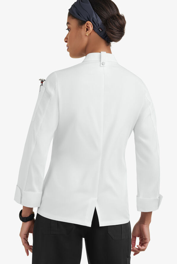 Chaqueta reversible manga larga de gastronomía CHEF 360 STRETCH con 1 bolsillo y doble abotonadura para mujer - White - 2