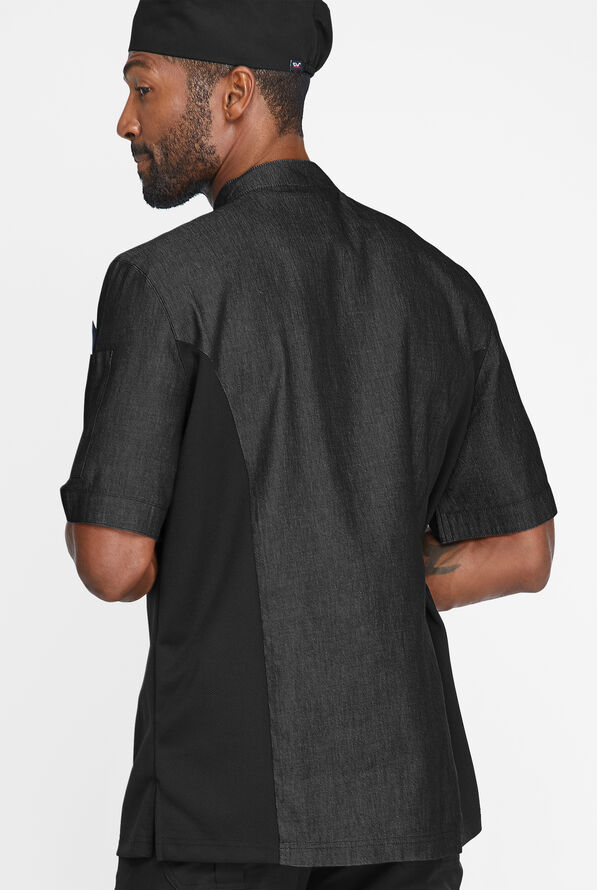 Chaqueta manga corta de gastronomía Industry Line de tela batista con paneles de malla y 2 bolsillos para hombre - Black - 2