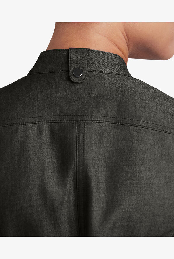 Industry Line Women's 3-Pocket Short Sleeve Chambray w/Tech Mesh Panels Executive Chef Coat - Black - 3