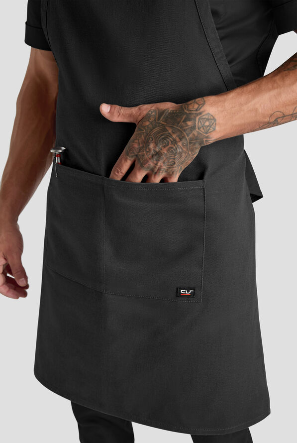 Industry Line Cavalry Twill Unisex Adjustable Bib Apron - Black - 3