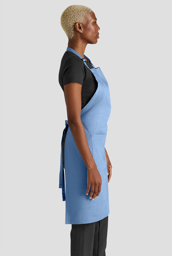 Delantal ajustable unisex de chef Industry Line de algodón flameado con pechera - French Blue - 2