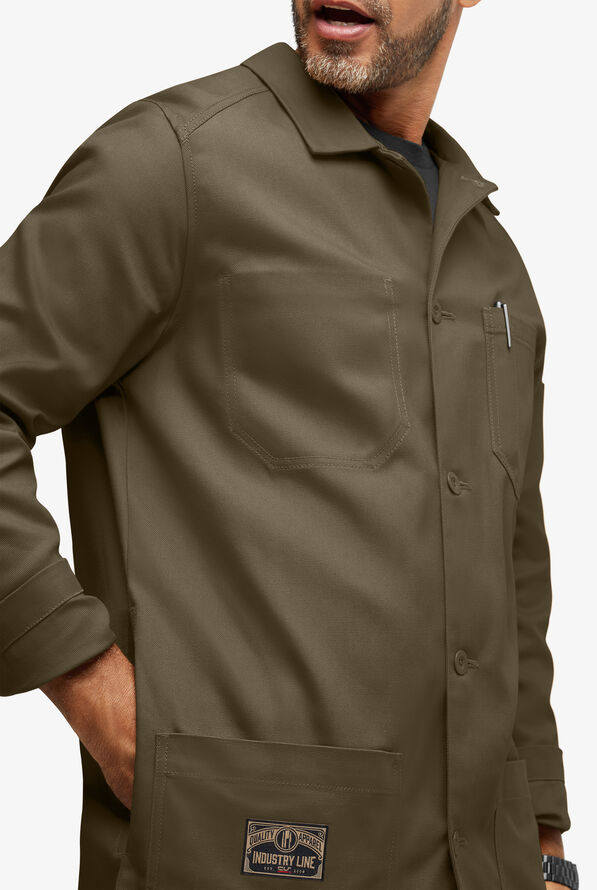 Chaqueta manga larga de chef Industry Line Workwear de largo 3/4 con 8 bolsillos para hombre - Olive - 2