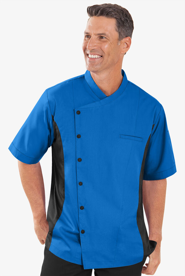 64717 Chef Short Sleeve Coat with Mesh Side Panels, Chef Short Sleeve