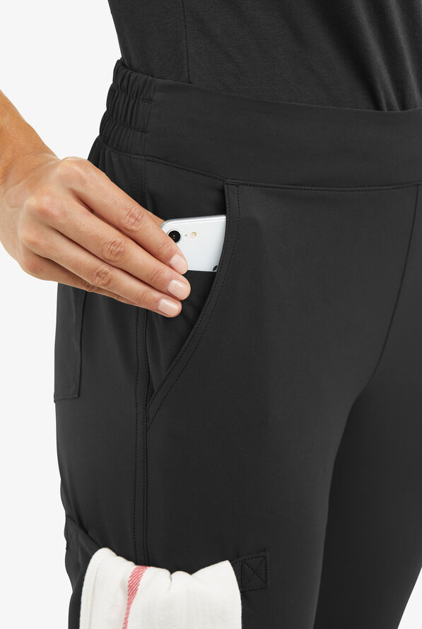 CHEF PERFORMANCE Women's 5-Pocket STRETCH Jogger Chef Pants - Black - 3
