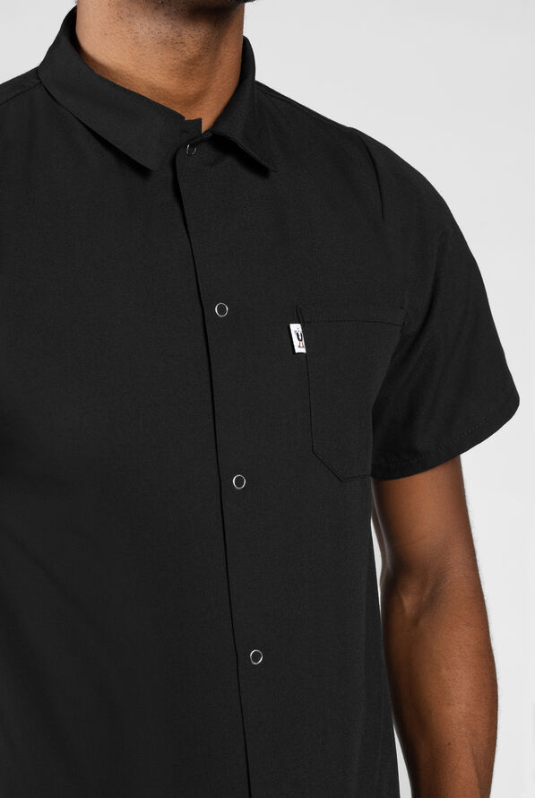 Uncommon Chef Snap Front Utility Cook Shirt - Black - 3