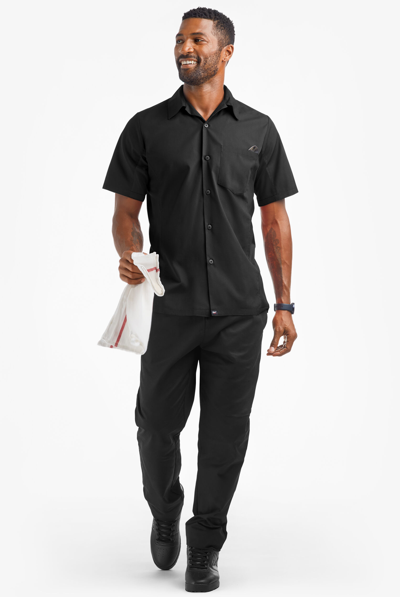 メンズウェア BackSlash StandCollar HalfSleeve Shirt Zander Shirt - Asphalt Black - Men - Volcom EU – Volcom Europe