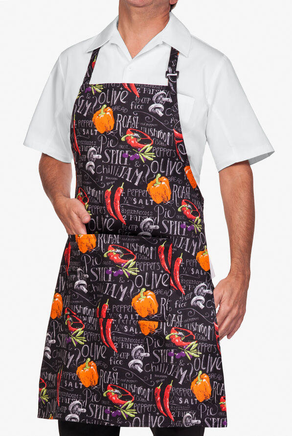 UA CHEF™ Chalkboard Unisex 2-Pocket Adjustable Bib Printed Chef Apron - null - 1
