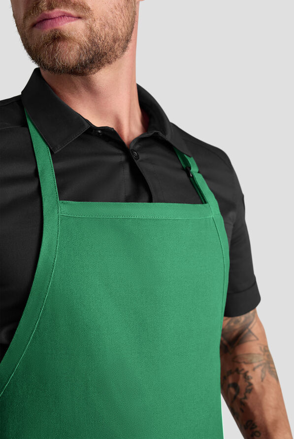 Delantal ajustable unisex de chef Industry Line de sarga de caballería con pechera - Pistachio Green - 2