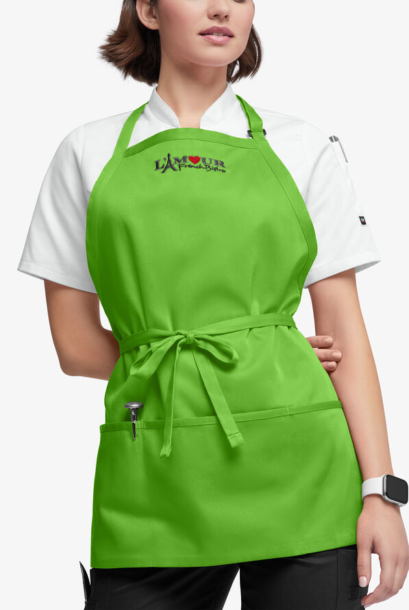 Chef Uniforms Unisex 3-Pocket Bib Chef Apron - Apple Green - 1