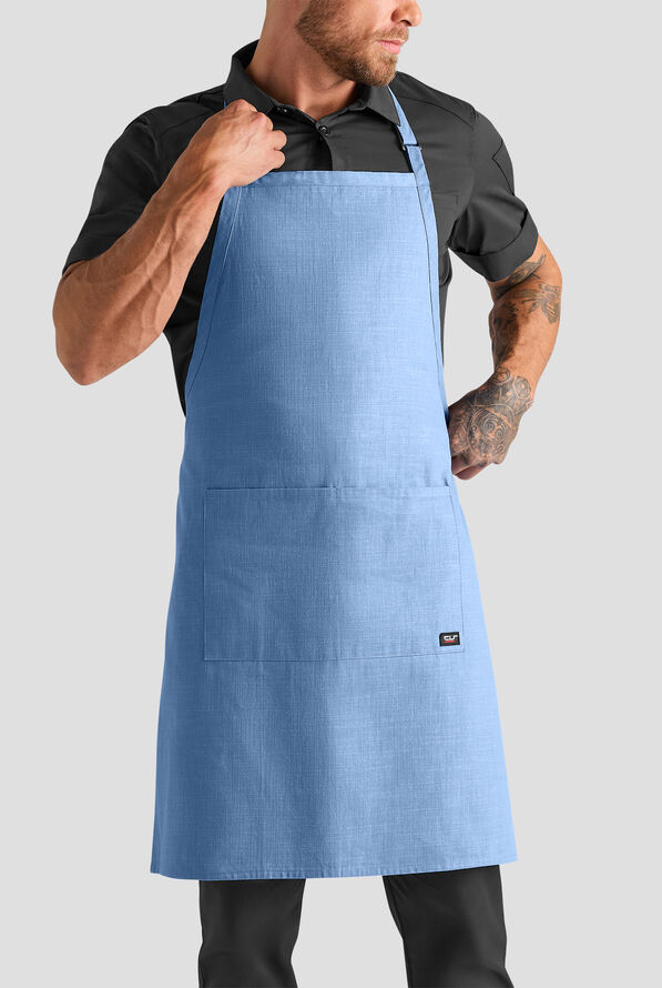 Delantal ajustable unisex de chef Industry Line de algodón flameado con pechera - French Blue - 1